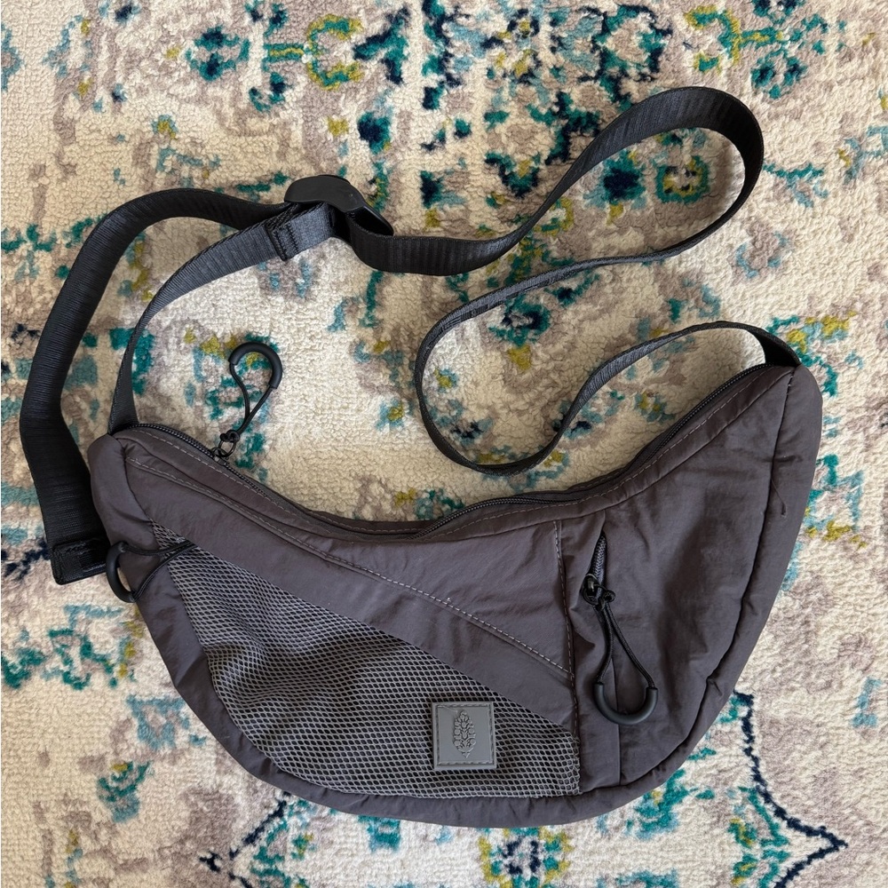 Free People Charcoal Crossbody Sling Bag - Lightweight Everyday Carry